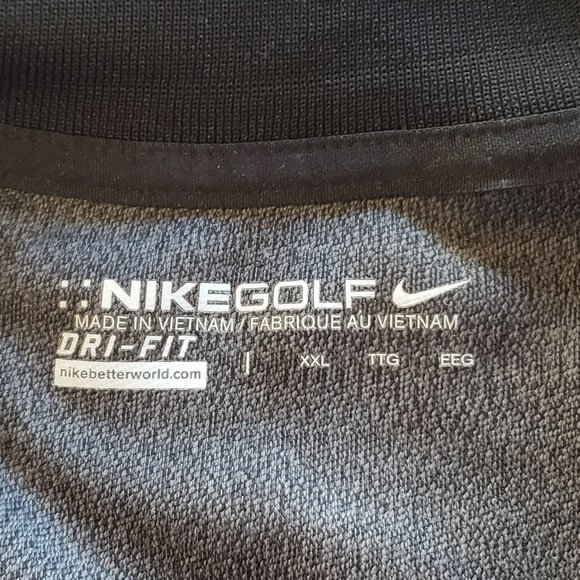 Nike Men's Golf long sleeve polo, Dri-Fit, charcoal and black, size XXL - Picture 6 of 6
